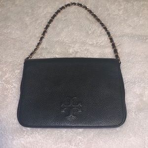 TORY BURCH CARTER 67294 THEA BLACK LEATHER WOMEN'S CLUTCH